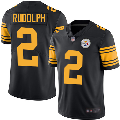 Men Pittsburgh Steelers Football #2 Limited Black Mason Rudolph Rush Vapor Untouchable Nike NFL Jersey